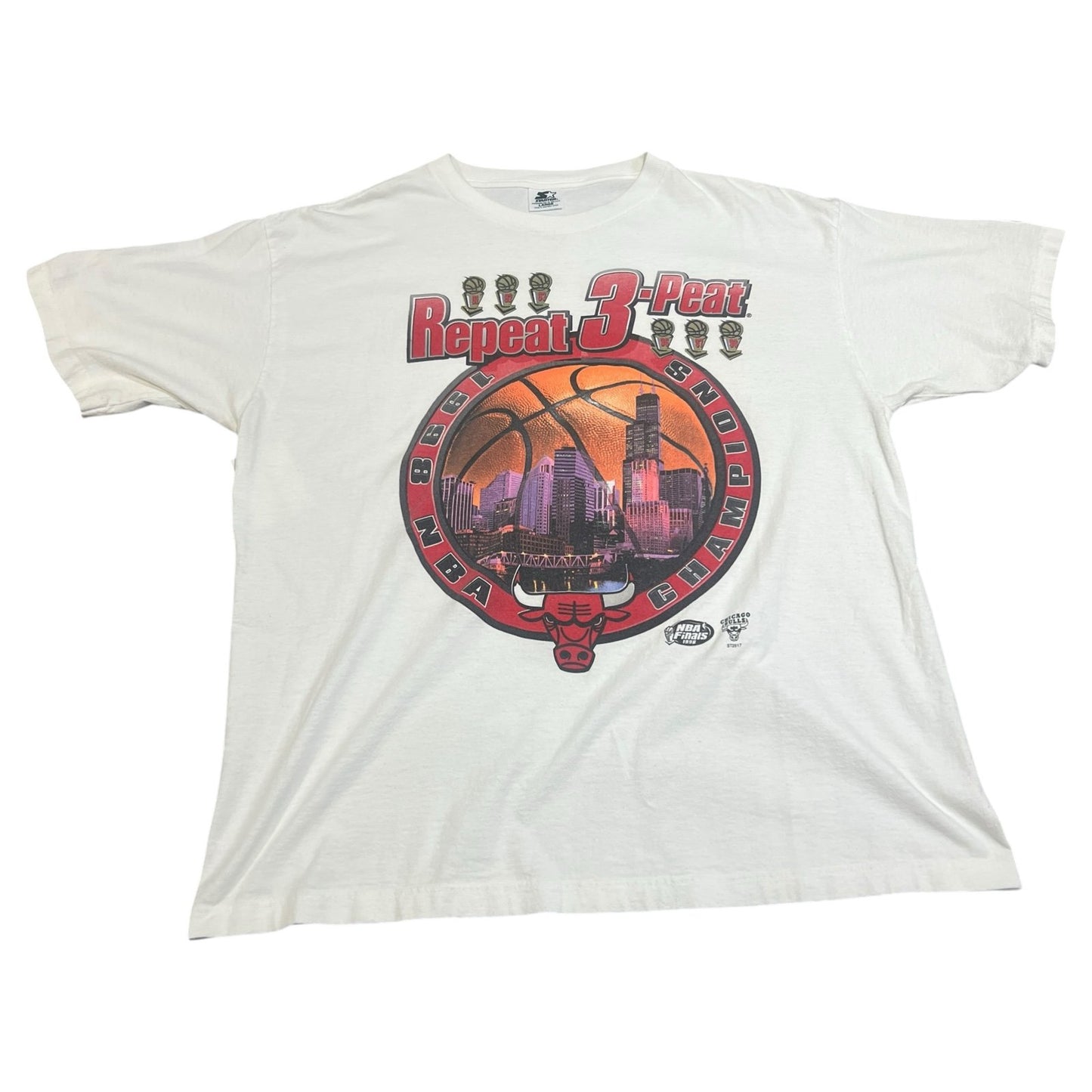 Vintage Starter Chicago Bulls 1998 NBA Championship Repeat 3-Peat Mens Large