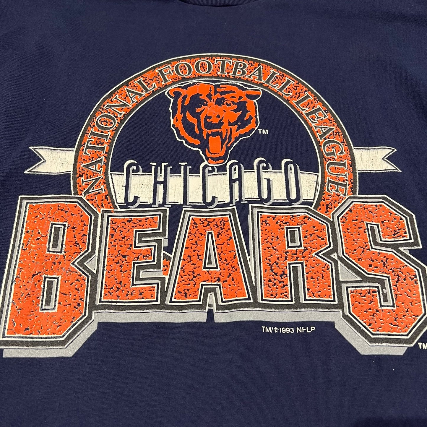 Vintage 1993 Logo 7 Chicago Bears NFL Shirt Mens XXXL 3XL Short Sleeve Blue