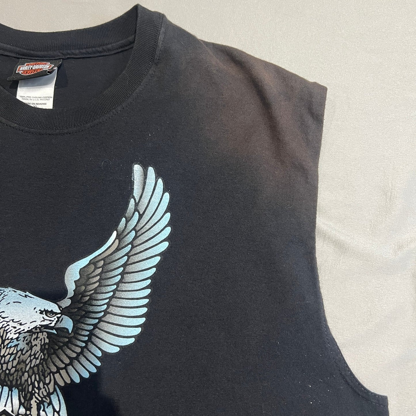 Harley Davidson Palatine Eagle Sleeveless Tank Top Mens XL Black Suburban