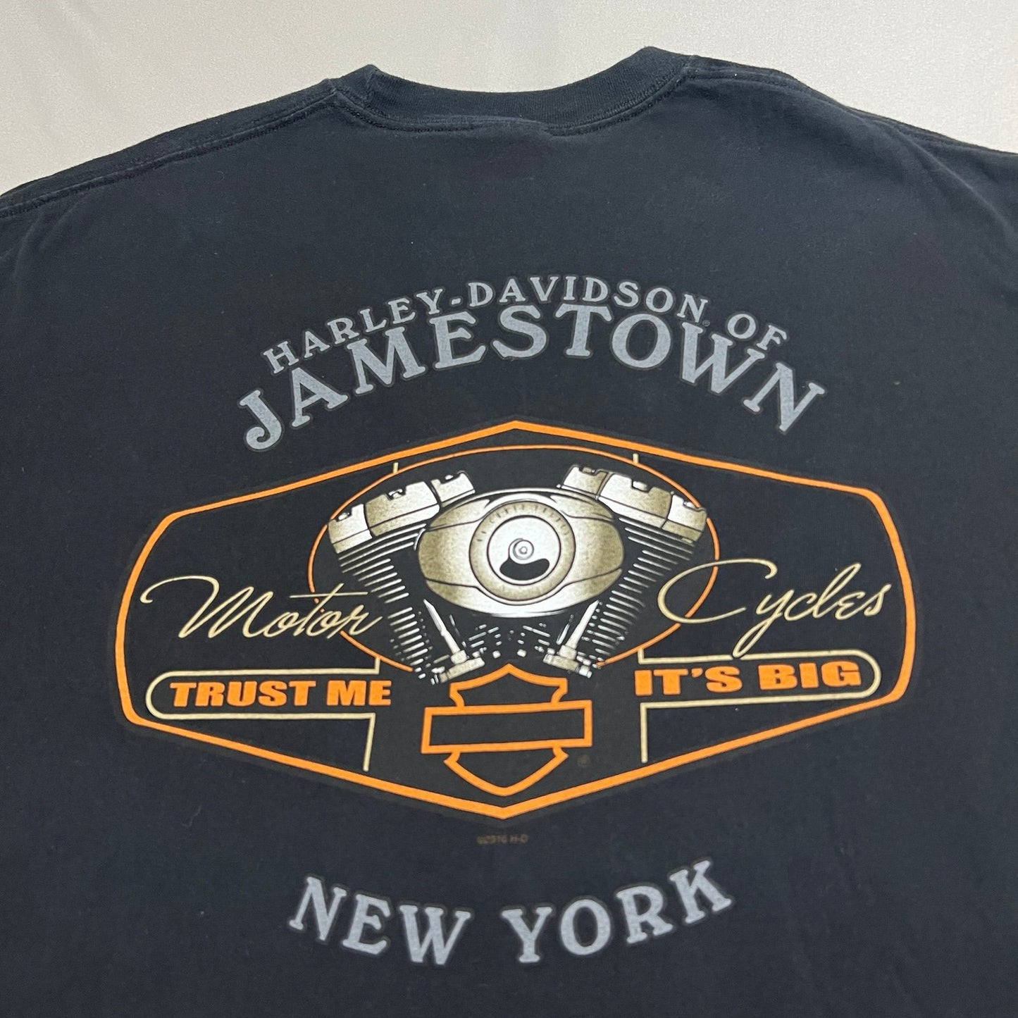 Harley Davidson Jamestown Shirt Mens 2XL XXL Hogs Run Hard & Fast Black
