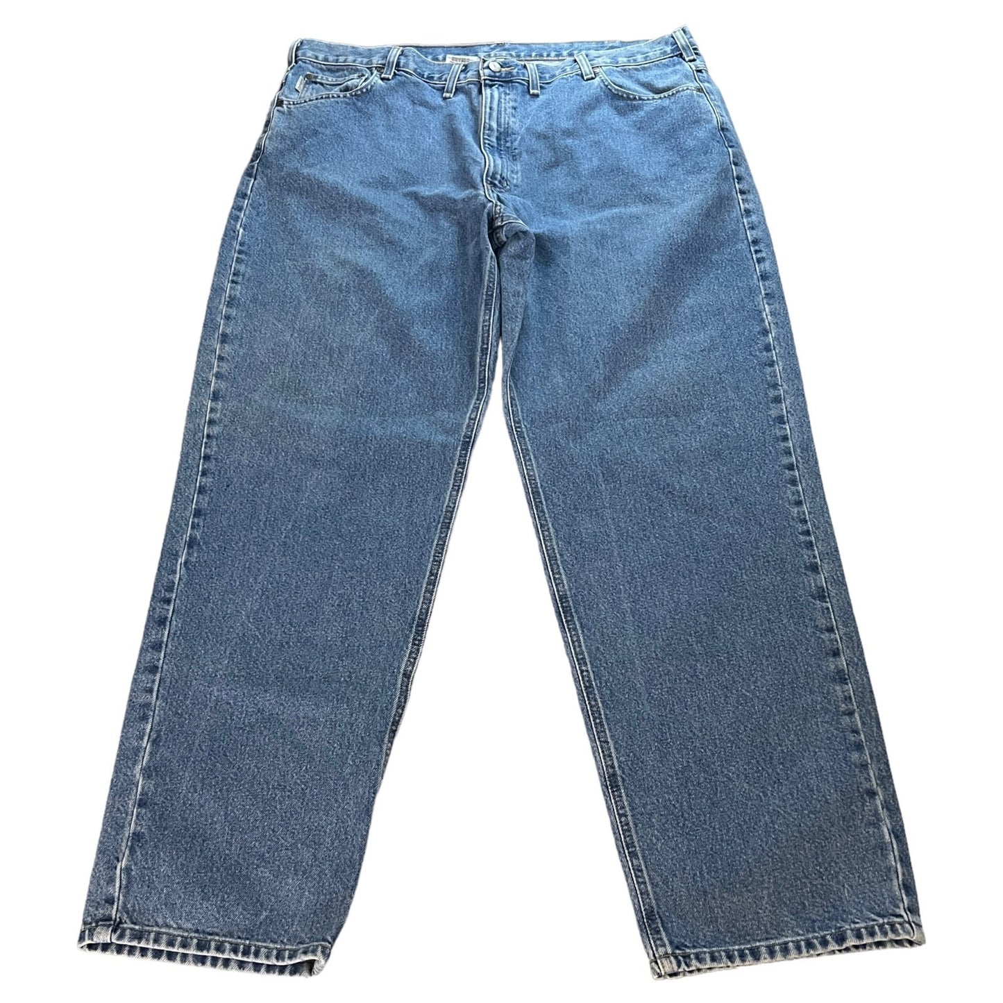 Carhartt Jeans Mens 44x34 Blue Denim B17 STW Relaxed Workwear Rugged Outdoors