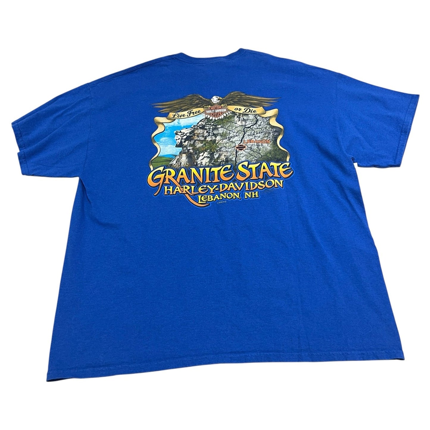 Harley Davidson Lebanon Shirt Mens 2XL XXL Granite State Blue Short Sleeve