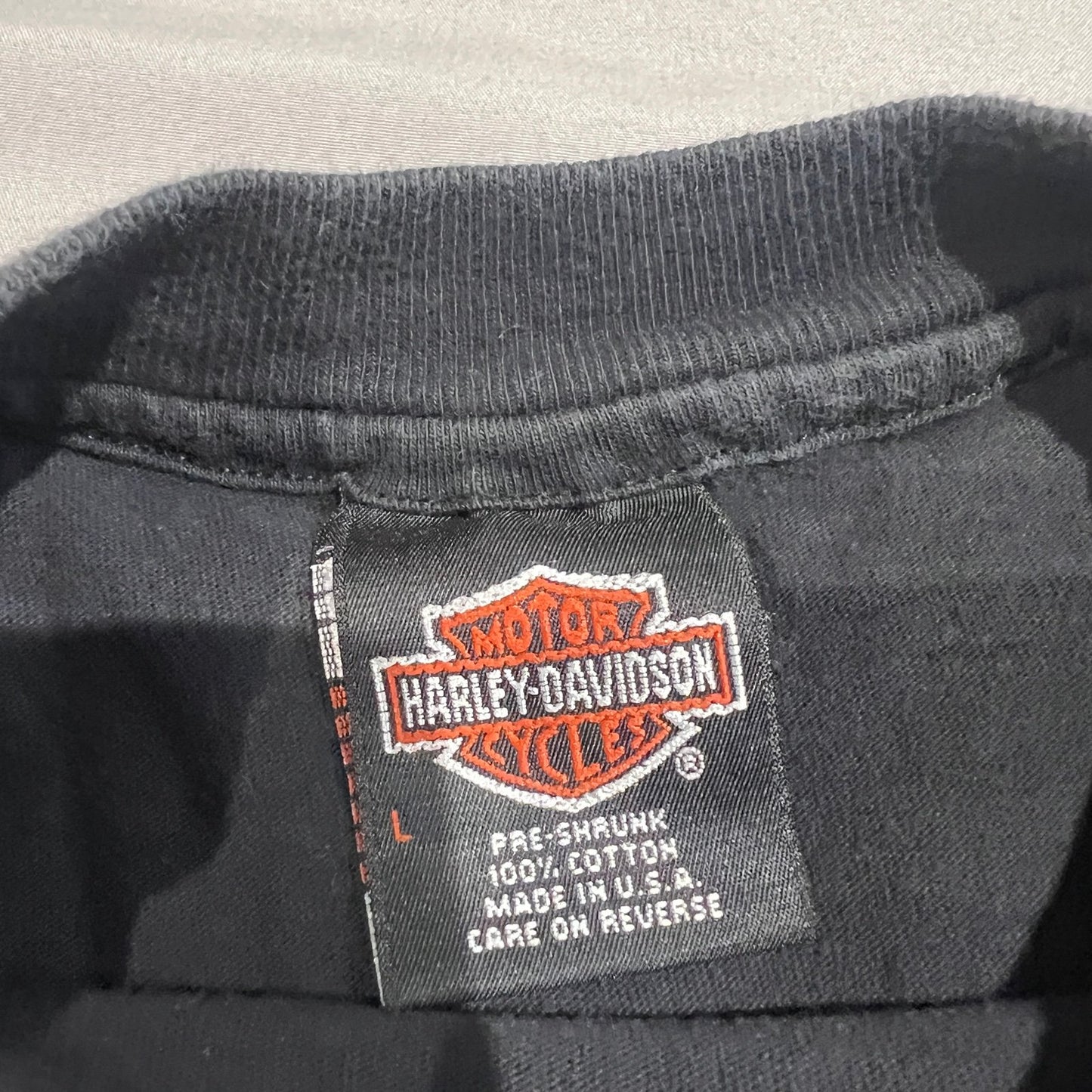 Vintage Harley Davidson Uke's 65th Kenosha Shirt Womens Large Black Eagle