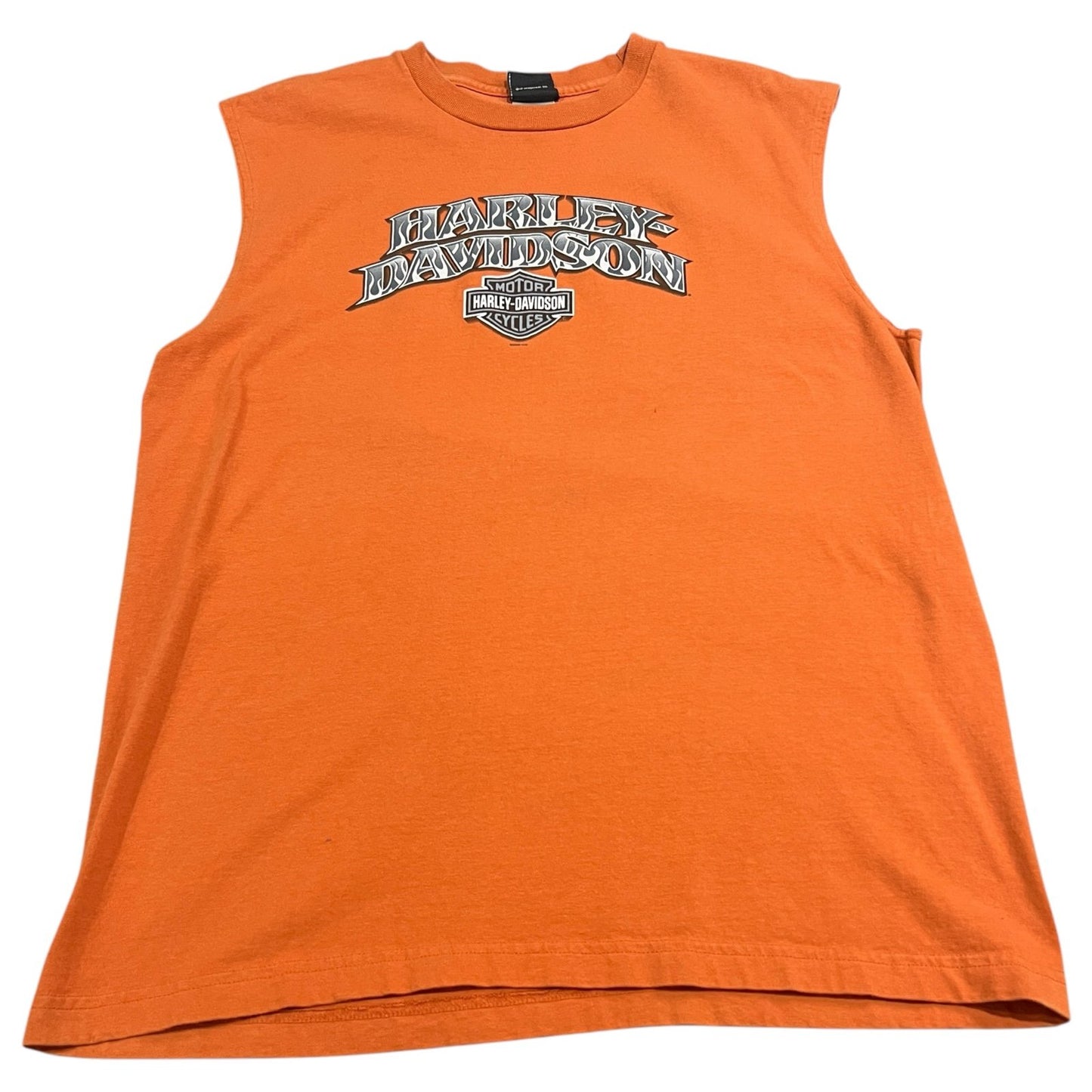 Harley Davidson Sleeveless Tank Top Shirt Mens XL Graceland Memphis Orange