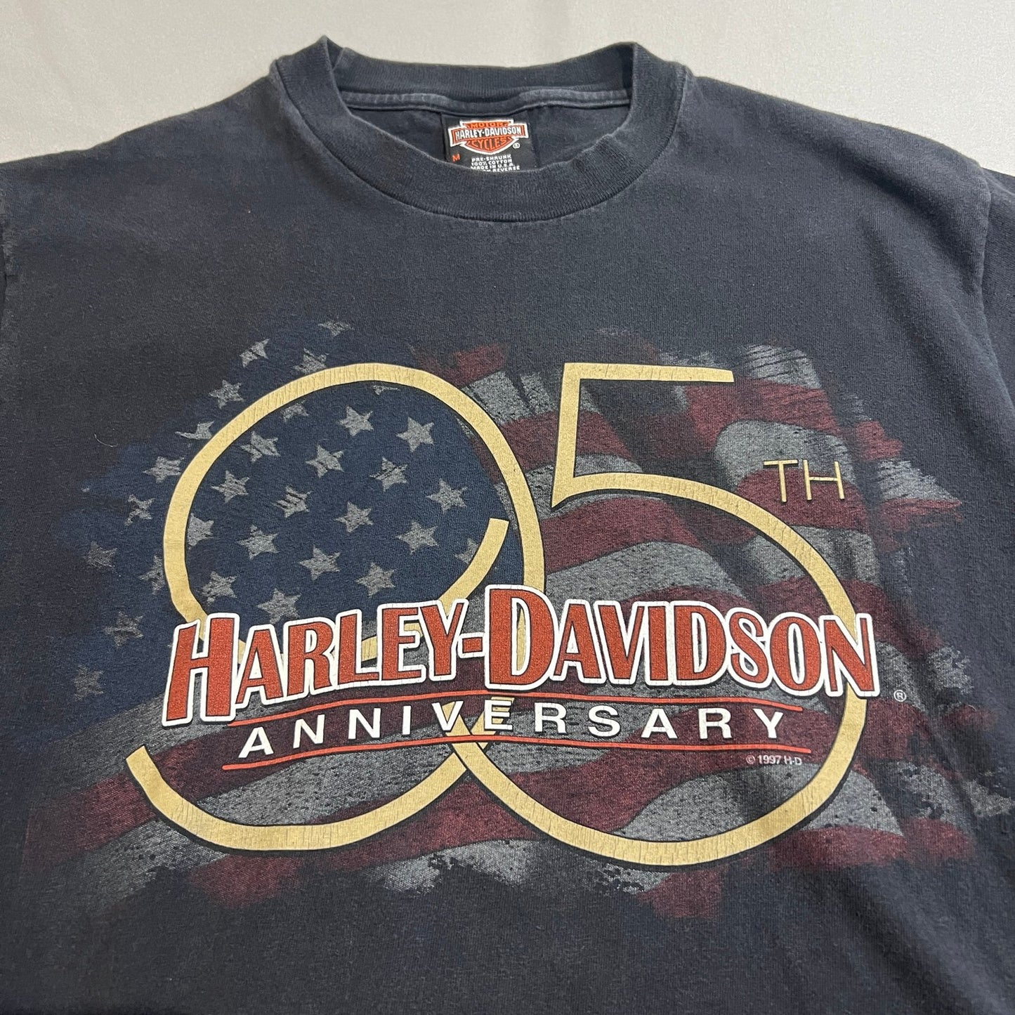 Vintage 90's Harley Davidson 95th Anniversary Shirt Womens Medium Uke's Black