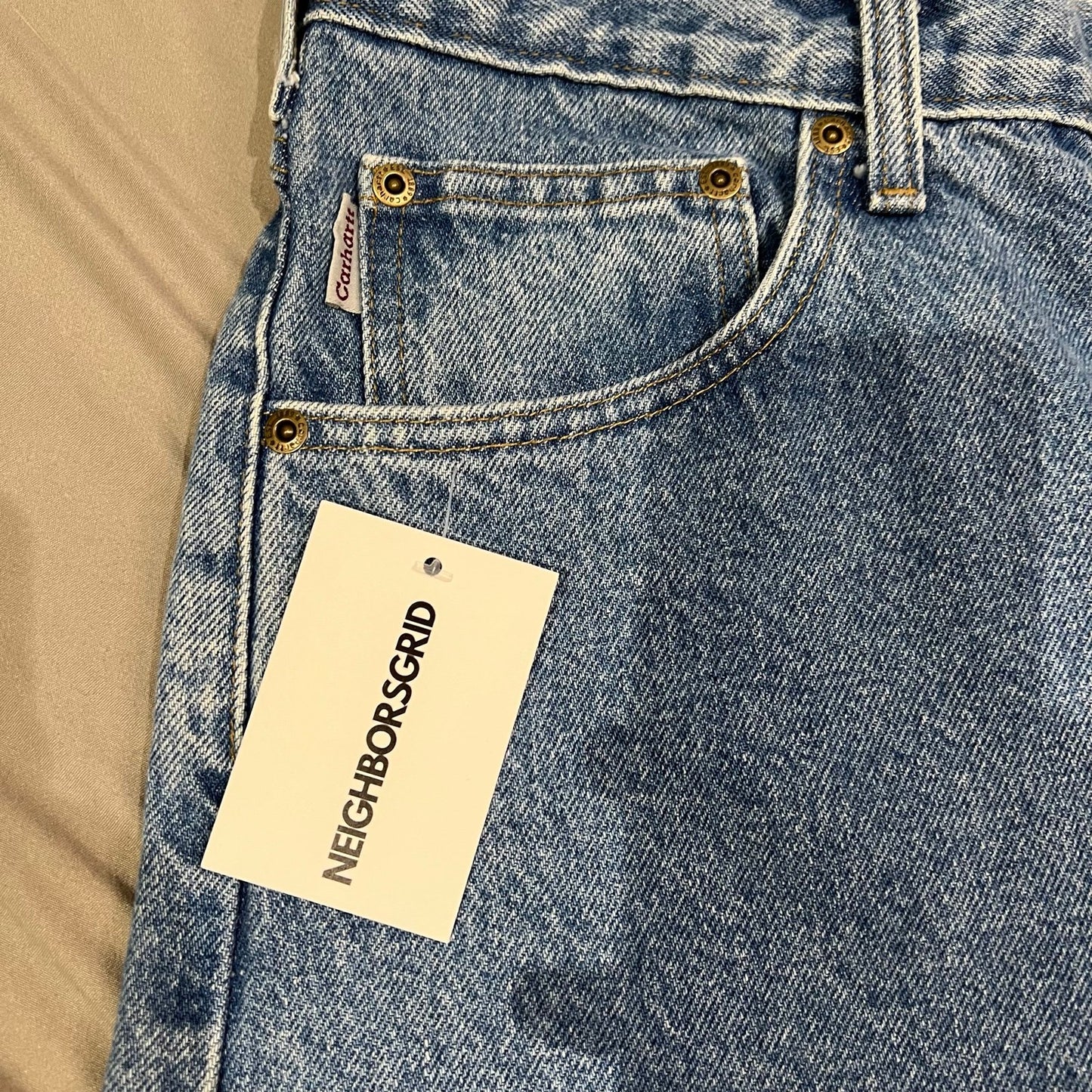 Carhartt Jeans Mens 38x34 Relaxed Fit Blue Pants Workwear B17 STW Denim