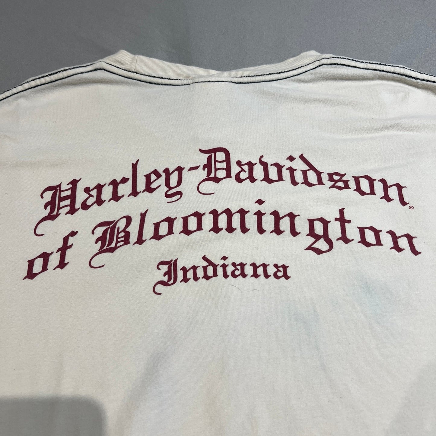 Harley Davidson Of Bloomington Indiana Shirt Mens 2XL XXL White Skull Tools