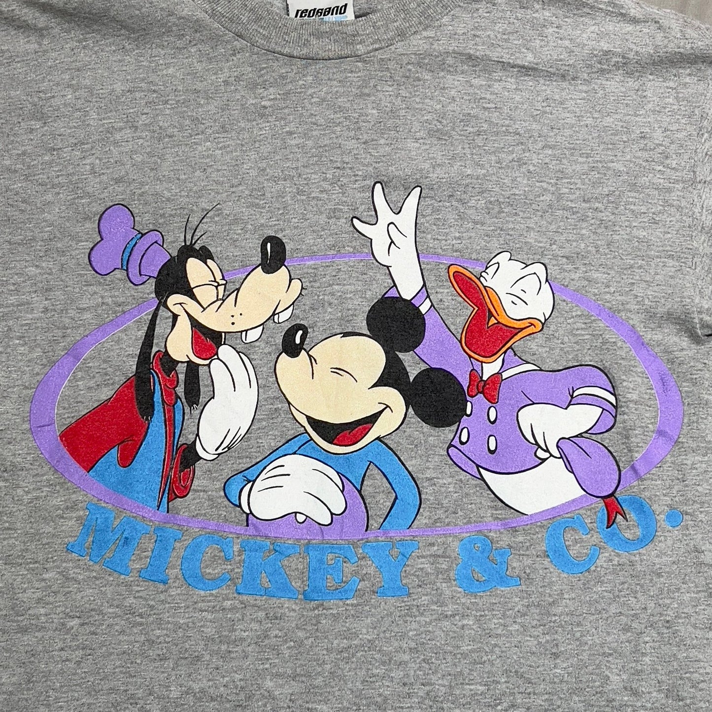Vintage Disney Mickey & Co Shirt Mens Small Goofy Donald Short Sleeve Gray