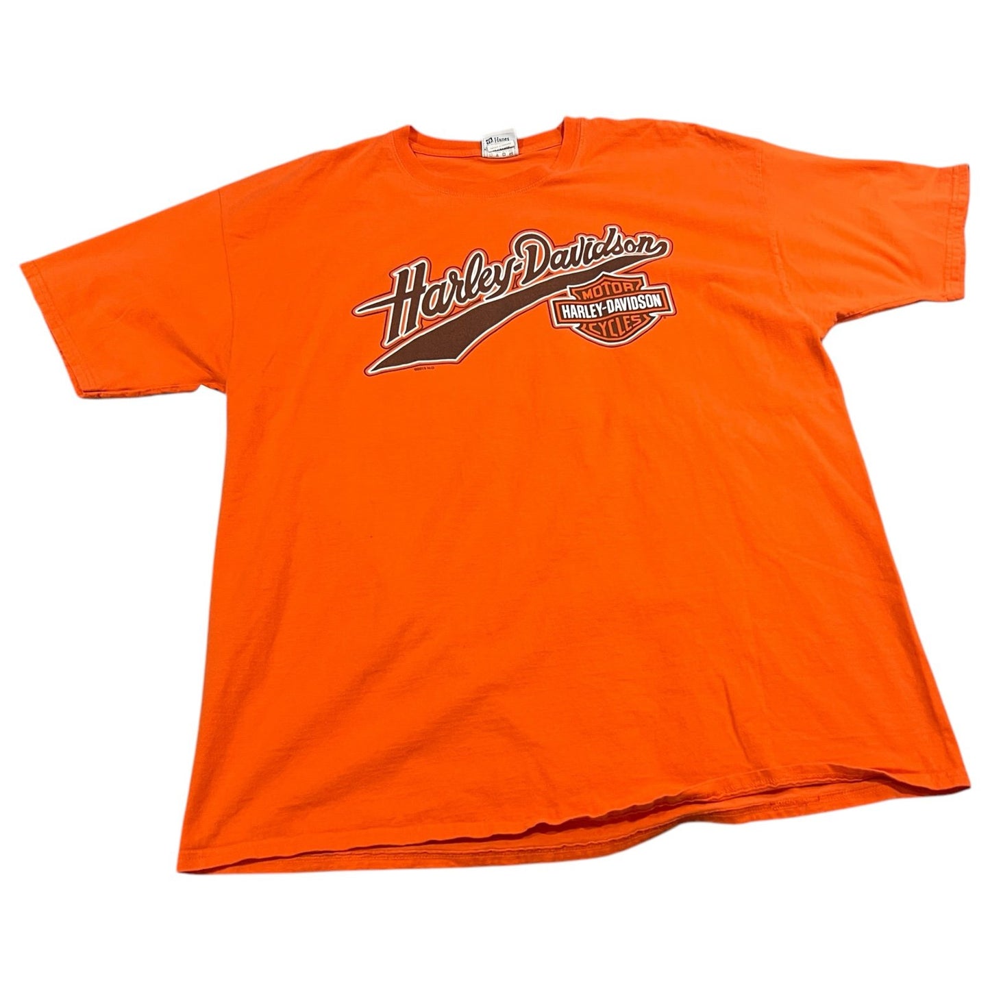 Harley Davidson Manteno Phantom Shirt Womens 2XL XXL Orange Short Sleeve