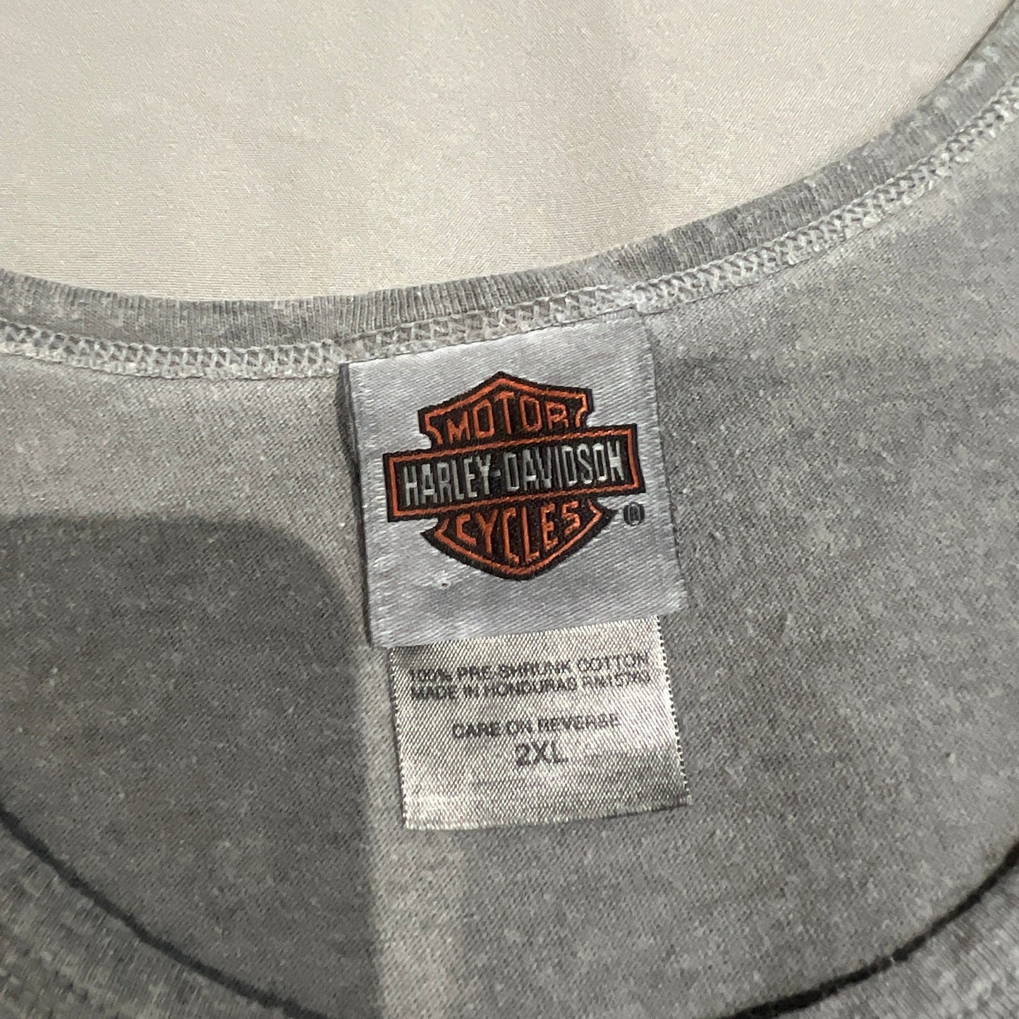 Harley Davidson Sleeveless Tank Top Shirt Mens 2XL XXL Gray Sioux Falls Skull