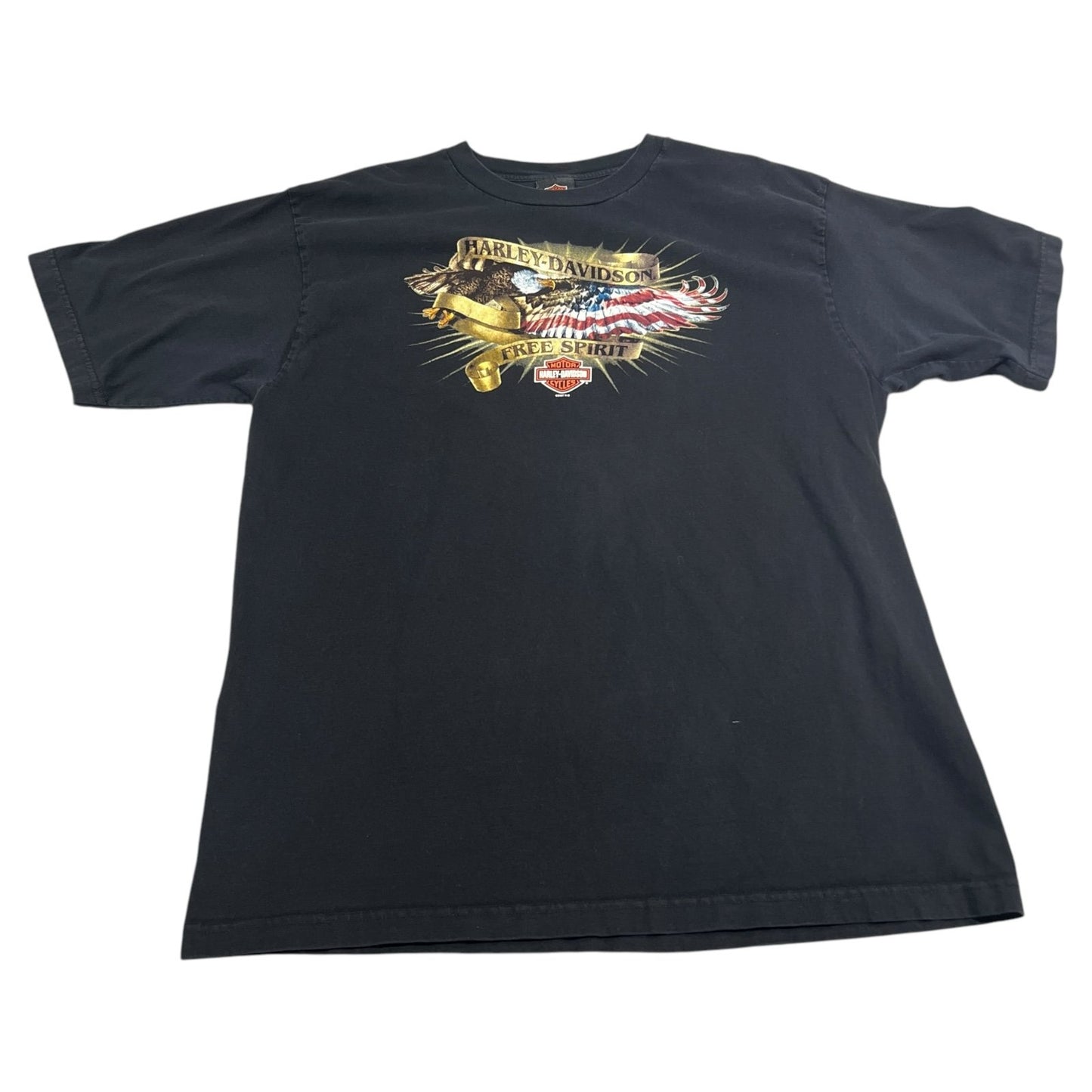Harley Davidson Thiensville Shirt Mens XXL 2XL American Eagle Black Short Sleeve