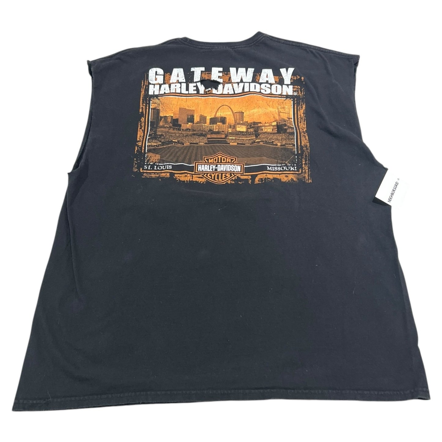 Harley Davidson Sleeveless Cut Off Tank Top Shirt Mens 2XL XXL St. Louis Gateway