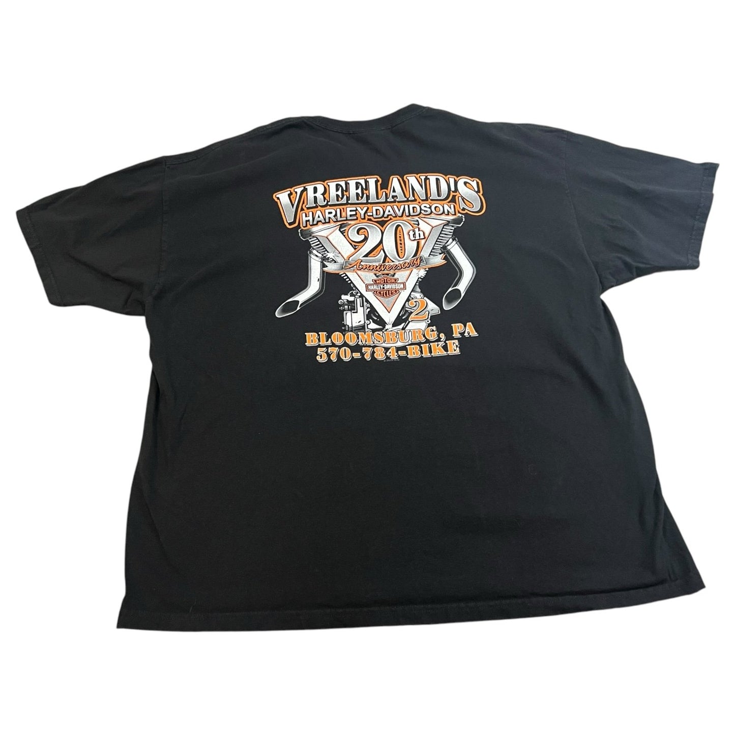 Harley Davidson Bloomsburg Vreelands 20th Anniversary Shirt Mens 2XL XXL Black