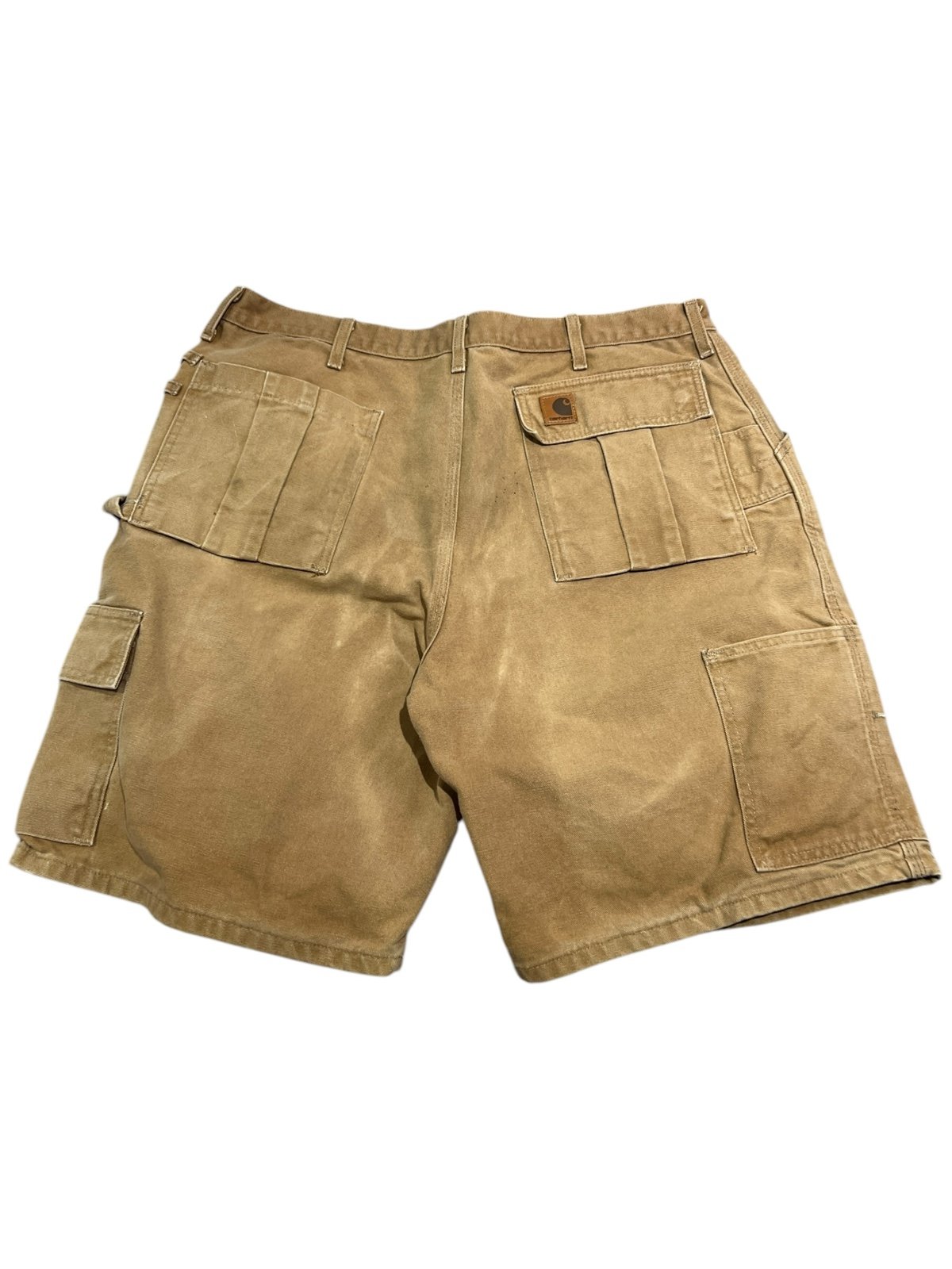 Carhartt Cargo Carpenter Shorts Mens 40 B81 BRN Duck Workwear Tan Brown