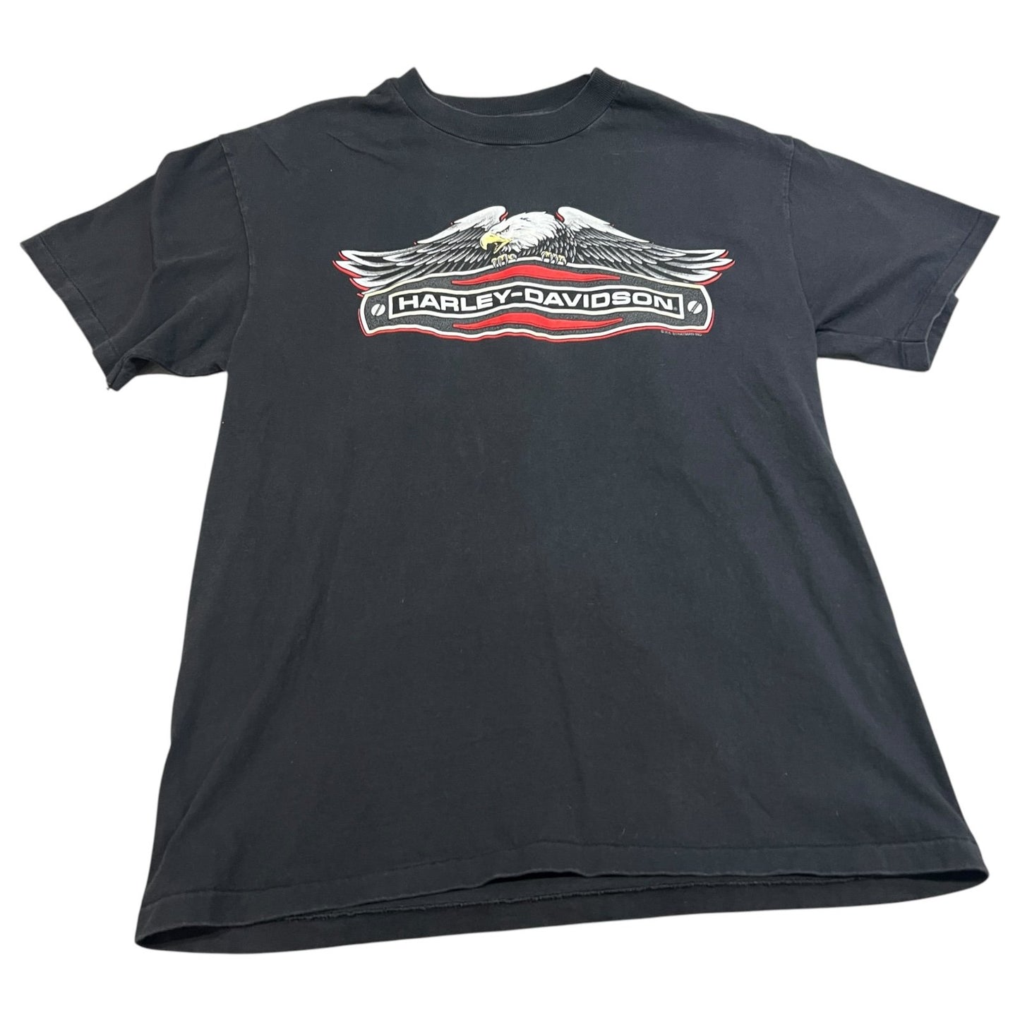 Vintage Harley Davidson Uke's 65th Kenosha Shirt Womens Large Black Eagle