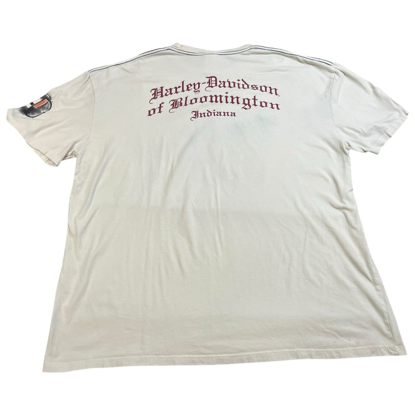 Harley Davidson Of Bloomington Indiana Shirt Mens 2XL XXL White Skull Tools