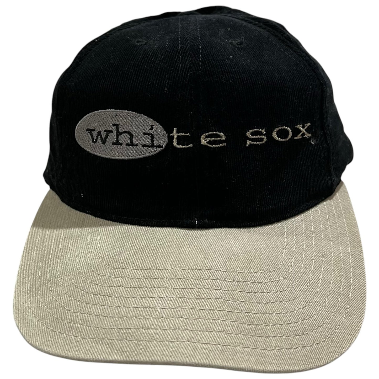 Vintage Chicago White Sox Hat Corduroy Embroidered MLB Cap Black Adult