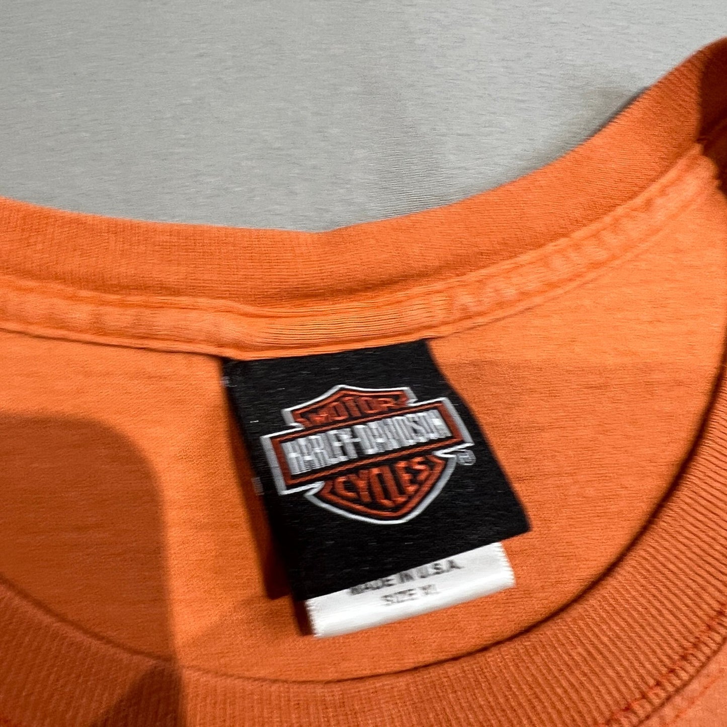 Harley Davidson Sleeveless Tank Top Shirt Mens XL Pocket Orlando Orange