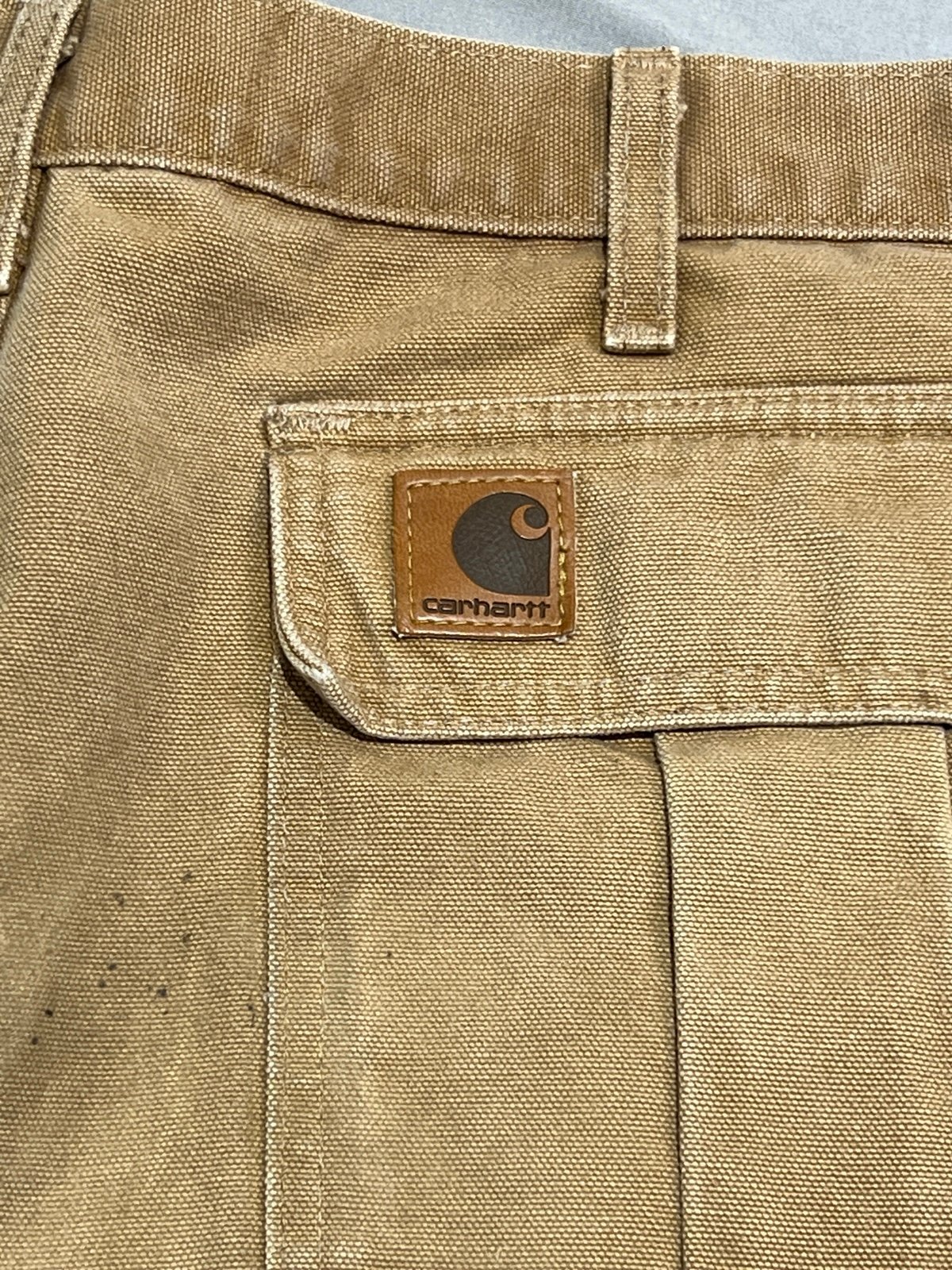Carhartt Cargo Carpenter Shorts Mens 40 B81 BRN Duck Workwear Tan Brown