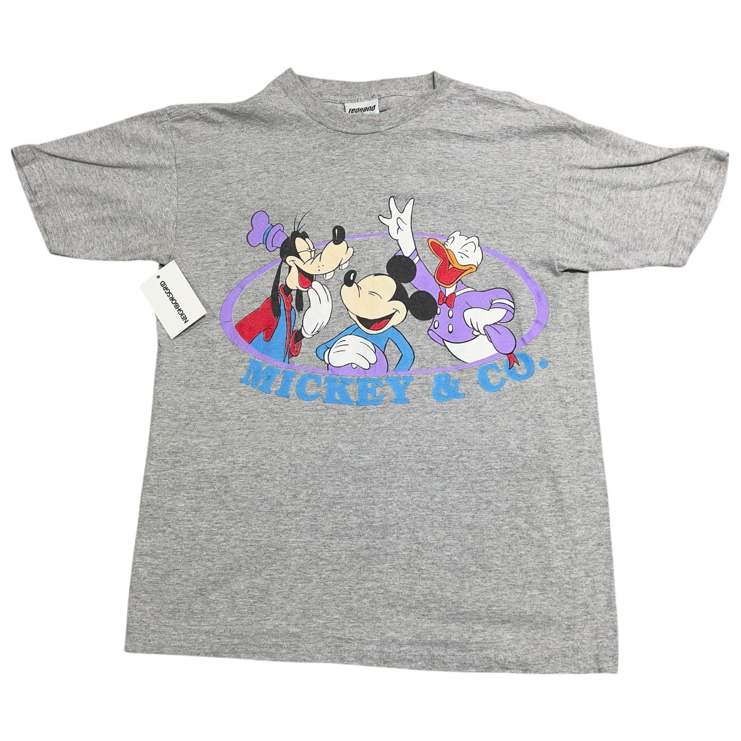 Vintage Disney Mickey & Co Shirt Mens Small Goofy Donald Short Sleeve Gray