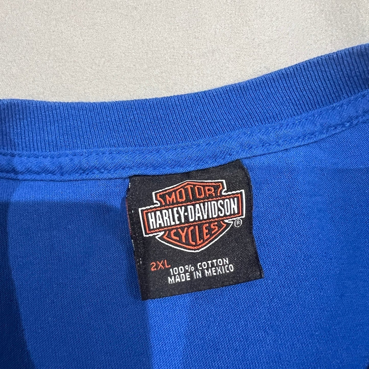 Harley Davidson Shirt Mens 2XL XXL Thunder Of The 1000 Islands Blue Adams Center