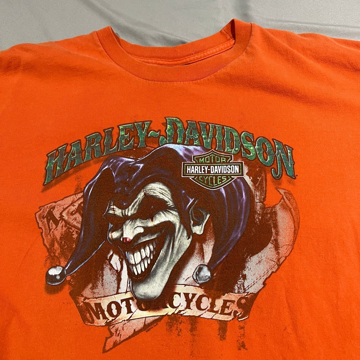 Harley Davidson Corinth Texas American Eagle Shirt Mens 2XL XXL Clown Orange