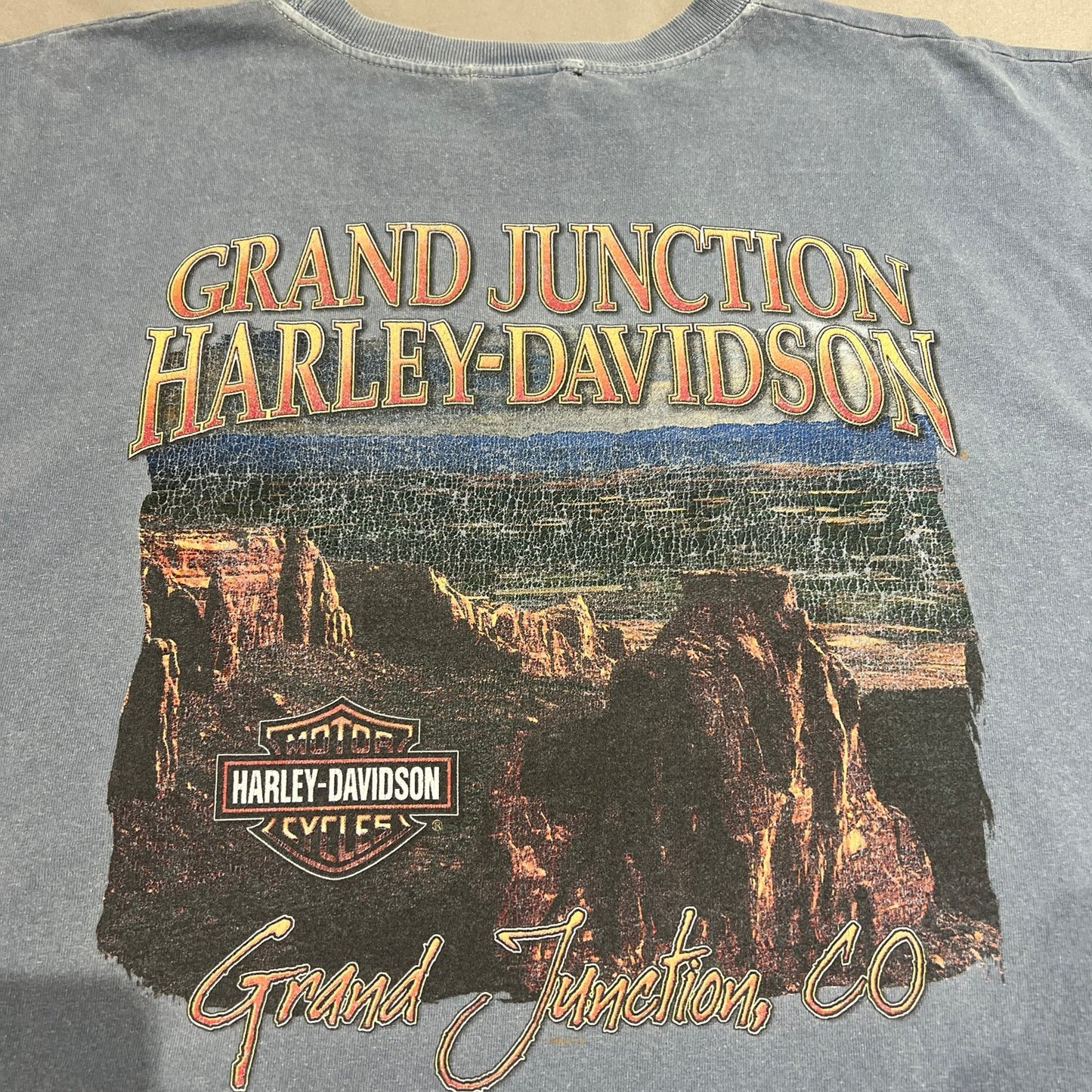 Harley Davidson Sleeveless Tank Top Shirt Mens 2XL XXL Grand Junction Blue