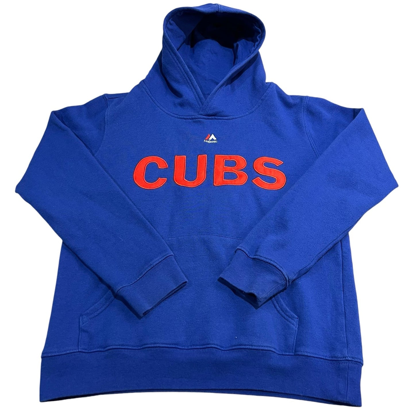 Chicago Cubs Hoodie Womans Large Sweat Shirt Blue MLB Majestic Pullover