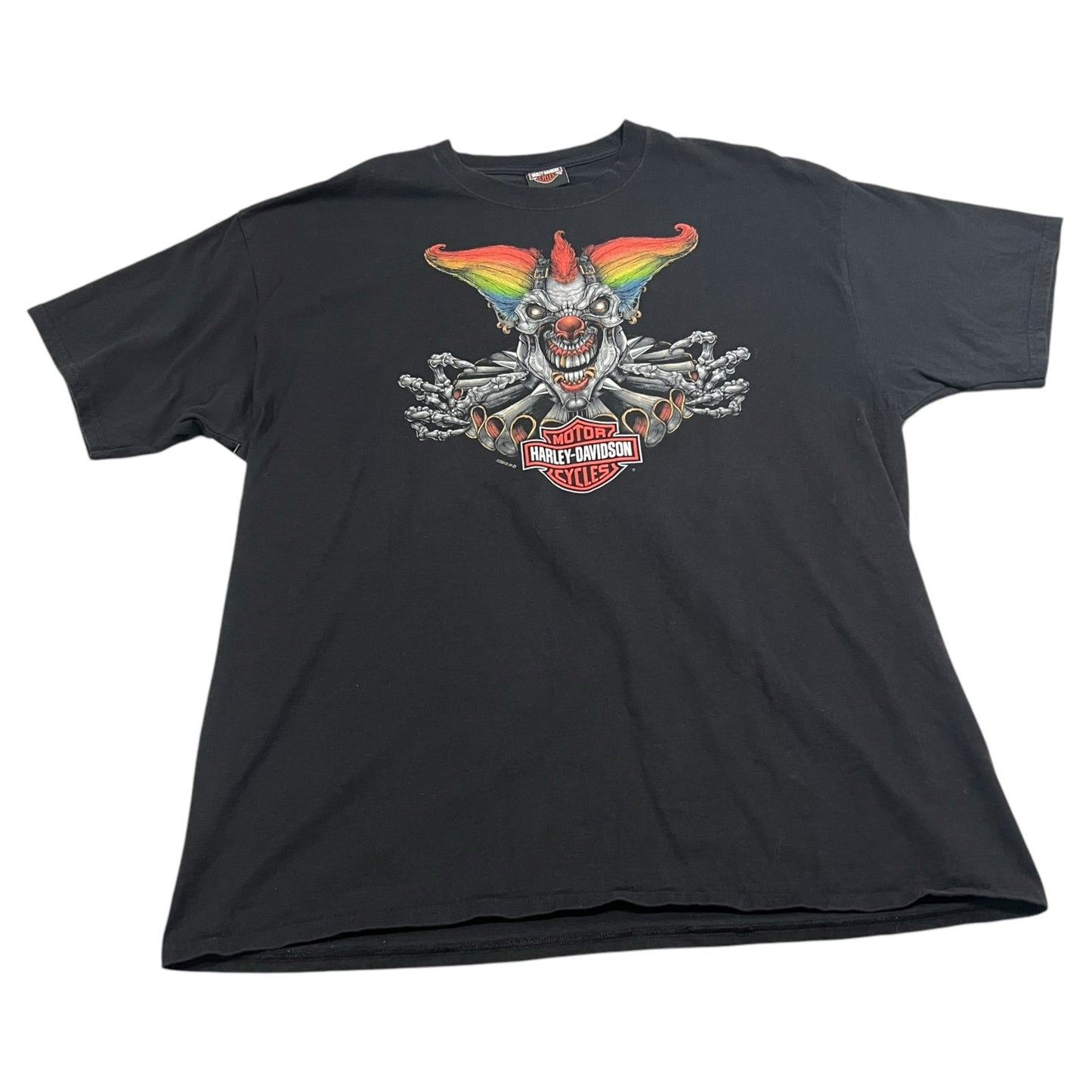 Harley Davidson Branford Shirt Mens 2XL XXL Clown Eagle Black Short Sleeve