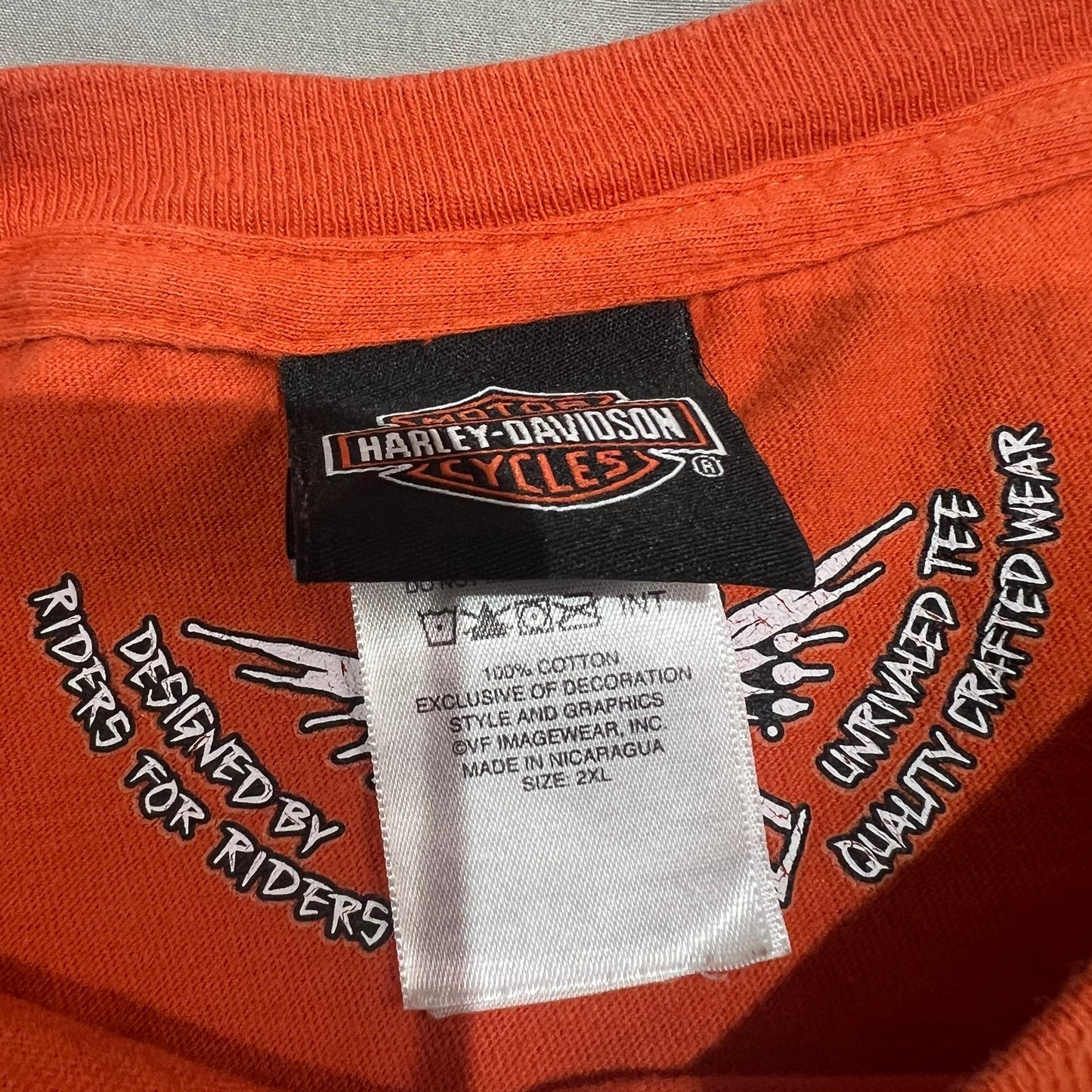 Harley Davidson Honolulu Hawaii Shirt Mens 2XL XXL Short Sleeve Orange Flames