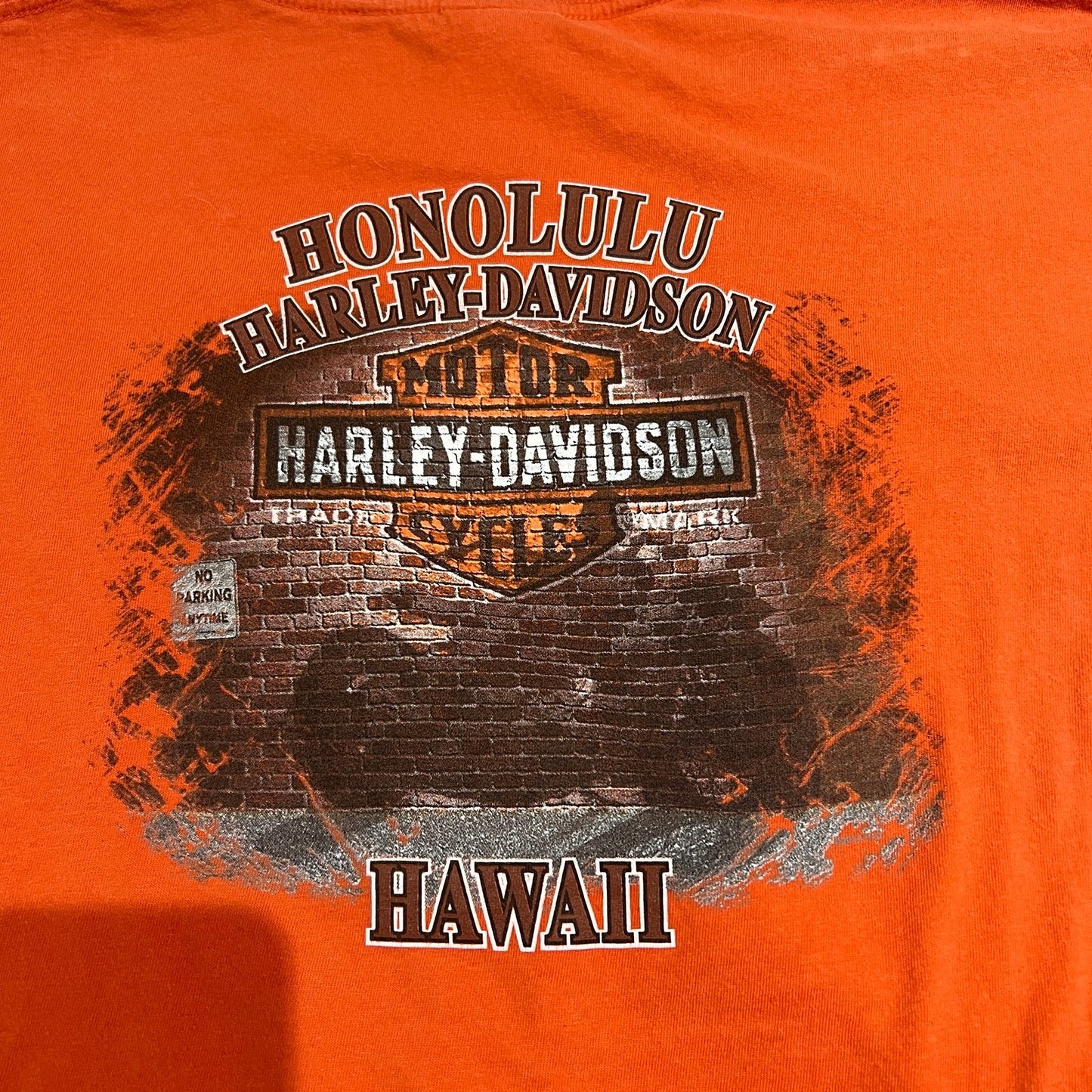 Harley Davidson Honolulu Hawaii Shirt Mens 2XL XXL Short Sleeve Orange Flames