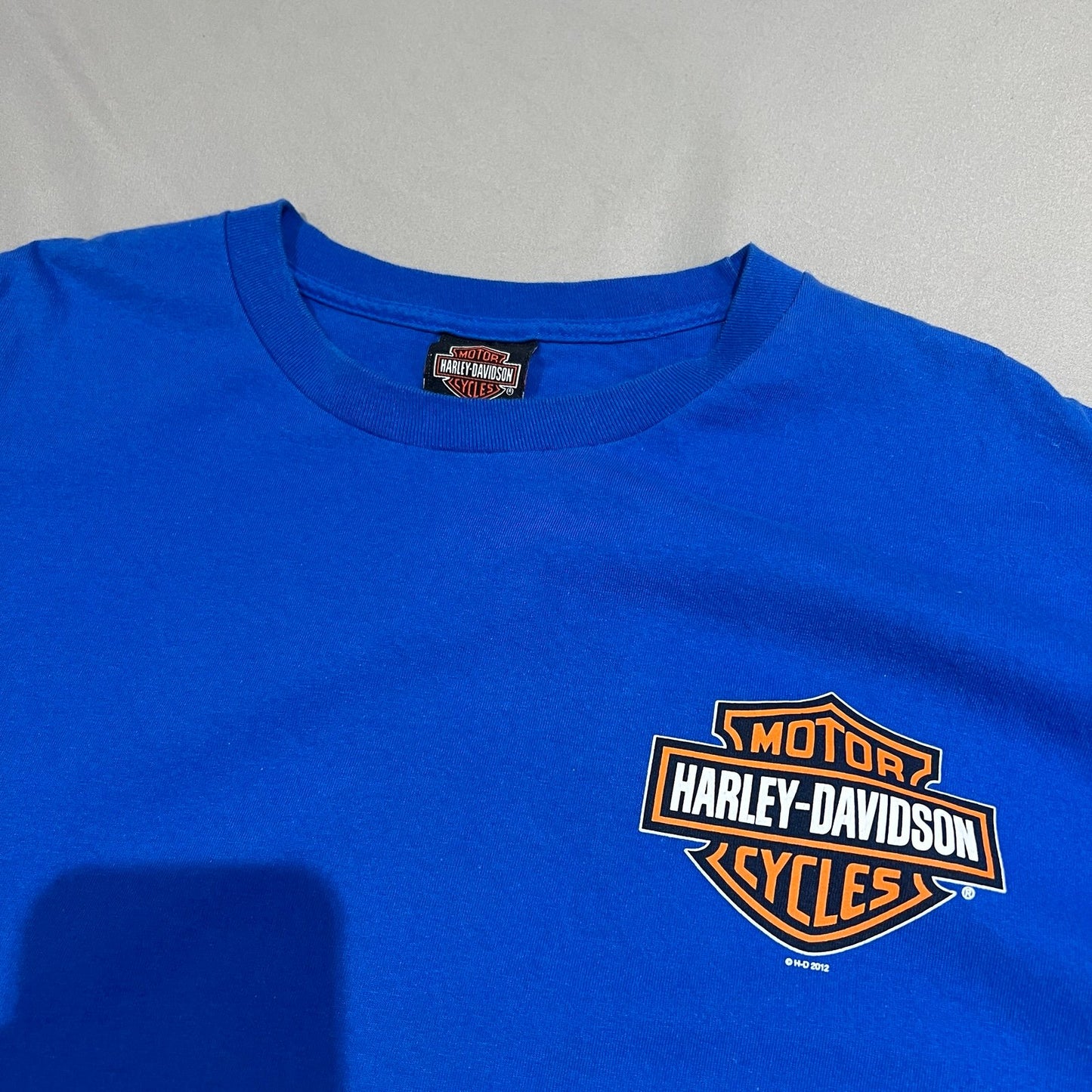 Harley Davidson Shirt Mens 2XL XXL Thunder Of The 1000 Islands Blue Adams Center