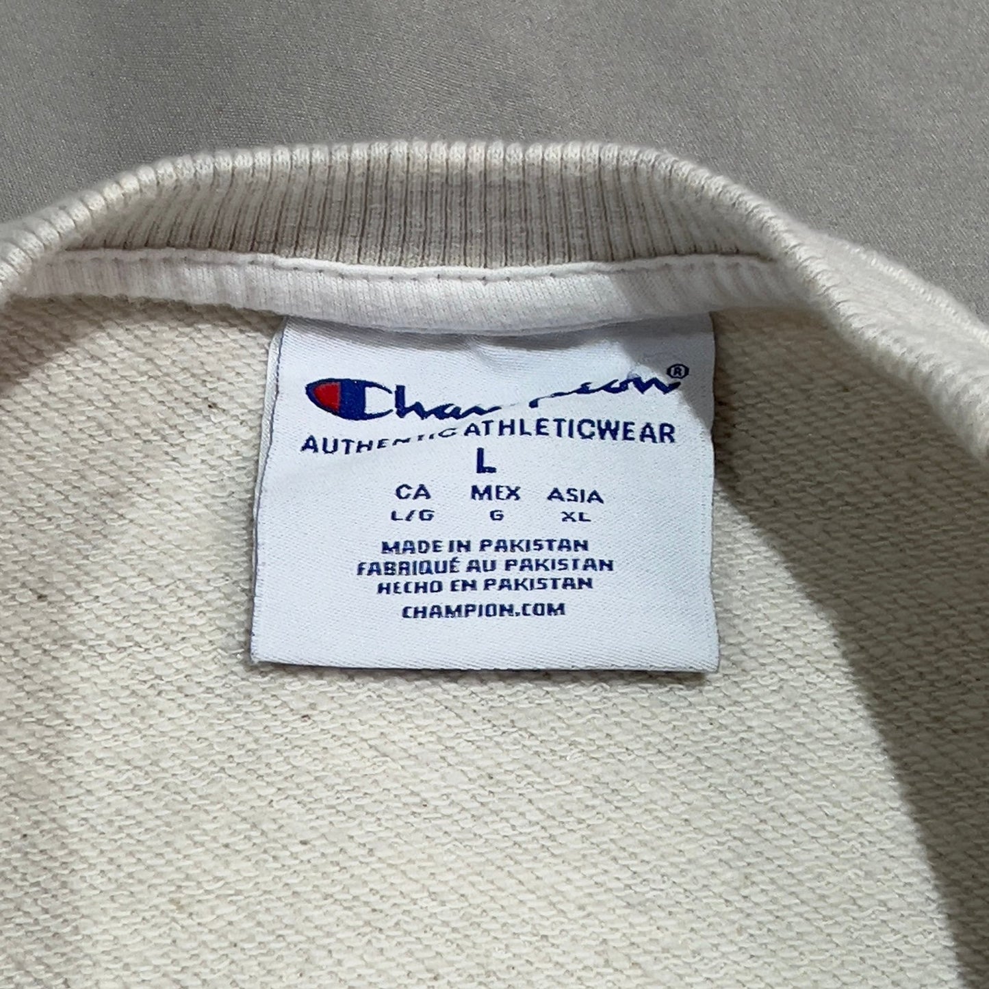 Champion Notre Dame Crewneck Sweater Mens Large Pullover NCAA Colorblock Blue