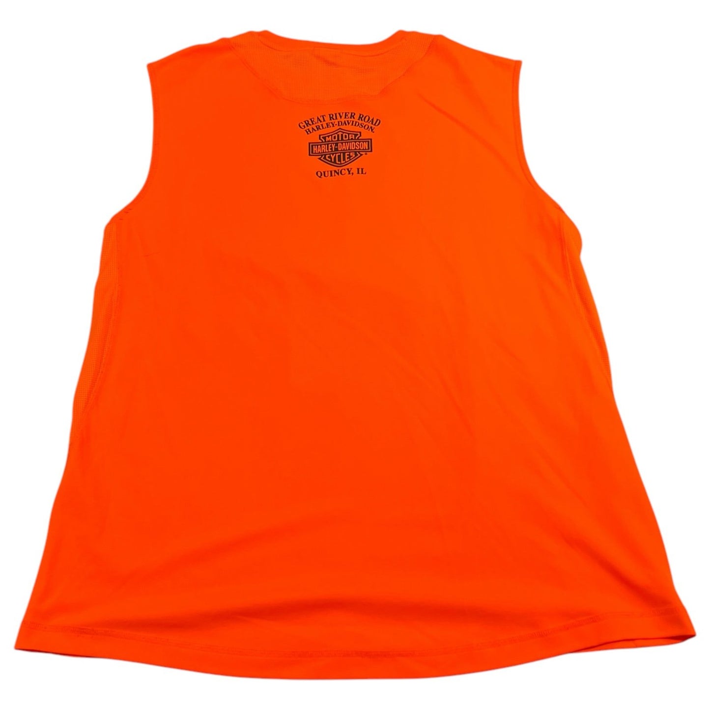 Harley Davidson Sleeveless Tank Top Shirt Womens 2XL XXL Quincy Orange