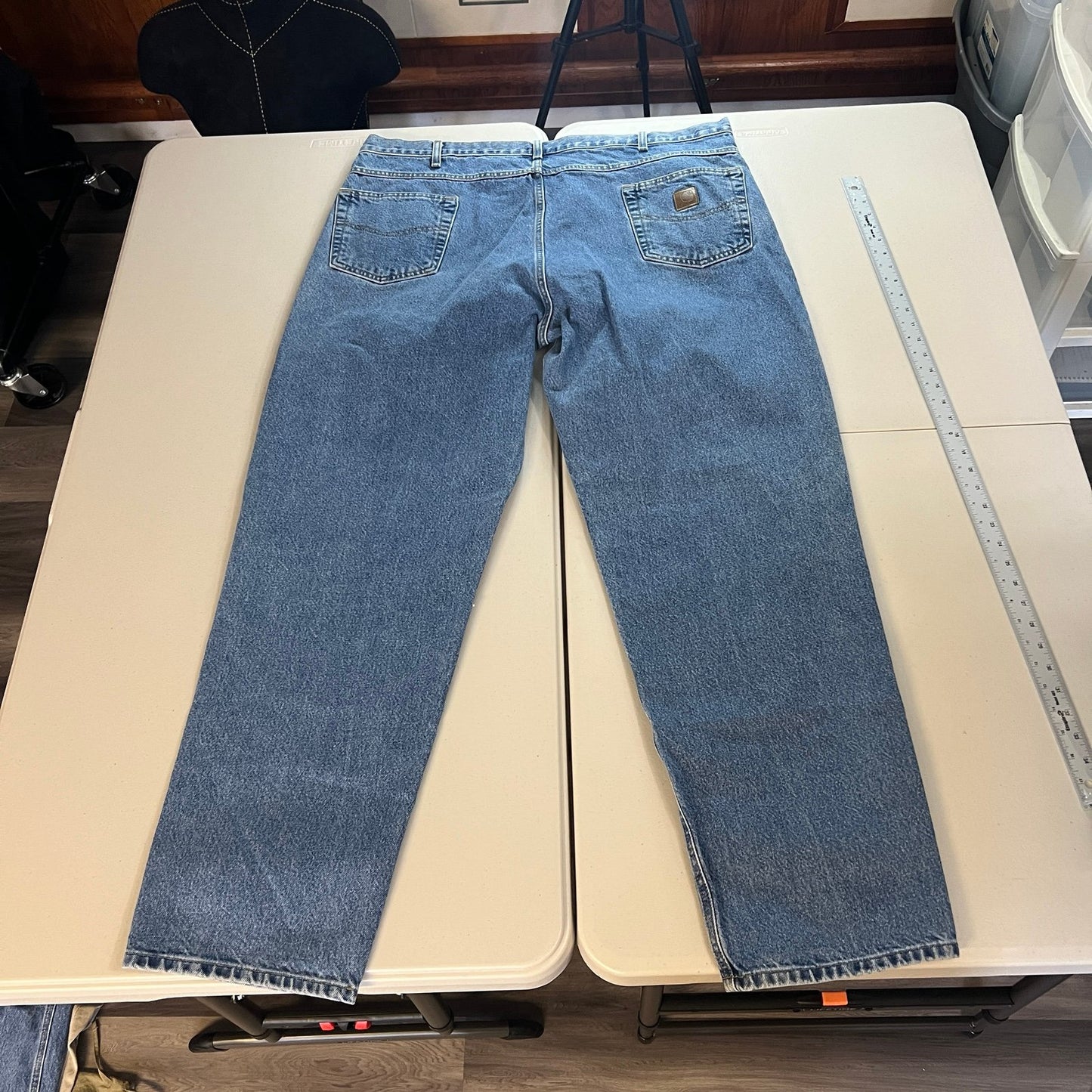 Carhartt Jeans Mens 44x34 Blue Denim B17 STW Relaxed Workwear Rugged Outdoors