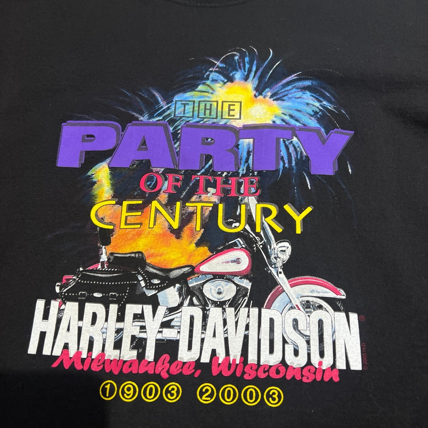 Vintage 2003 Harley Davidson The Party Of The Century Shirt Milwaukee Mens Large