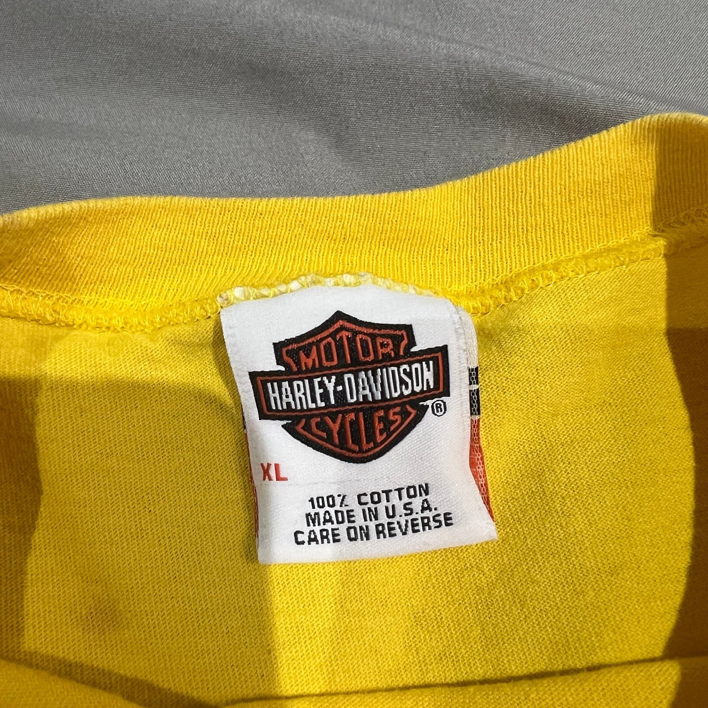 Harley Davidson Mann's Columbus Sleeveless Tank Top Shirt Mens XL Yellow