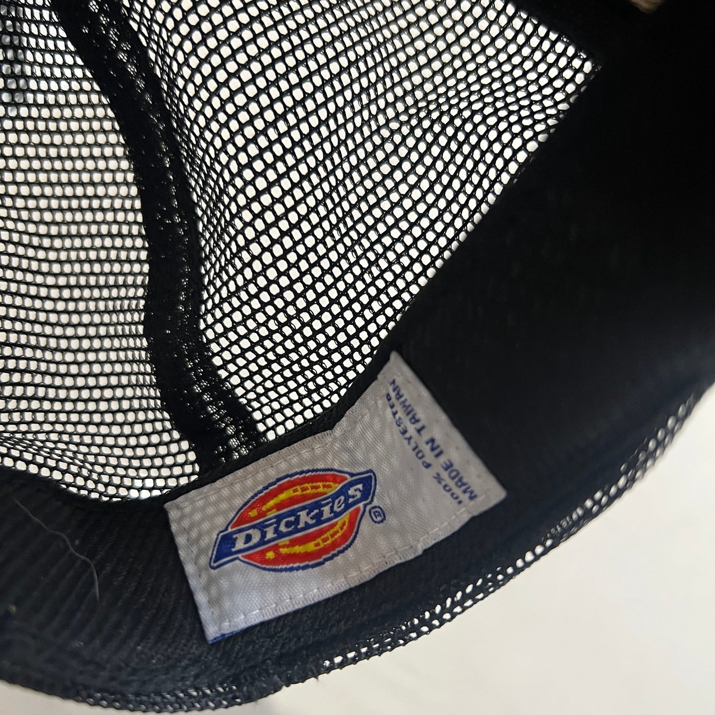 Dickies Black Mesh Trucker Hat Pink Logo Adjustable Snapback Cap