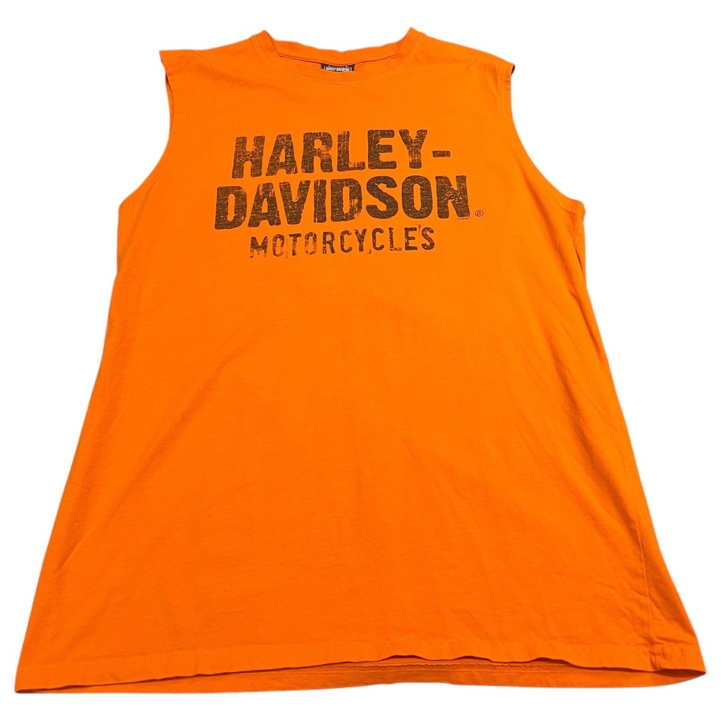 Harley Davidson Sleeveless Tank Top Shirt Womens 2XL XXL Glenwood Springs Orange