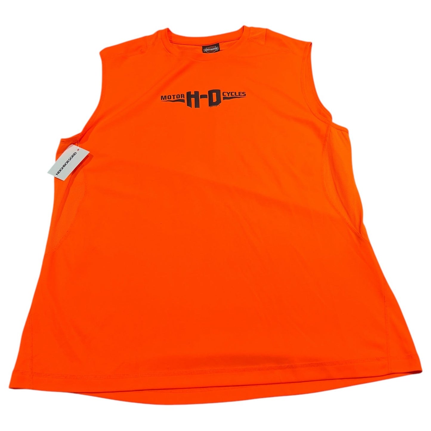 Harley Davidson Sleeveless Tank Top Shirt Womens 2XL XXL Quincy Orange