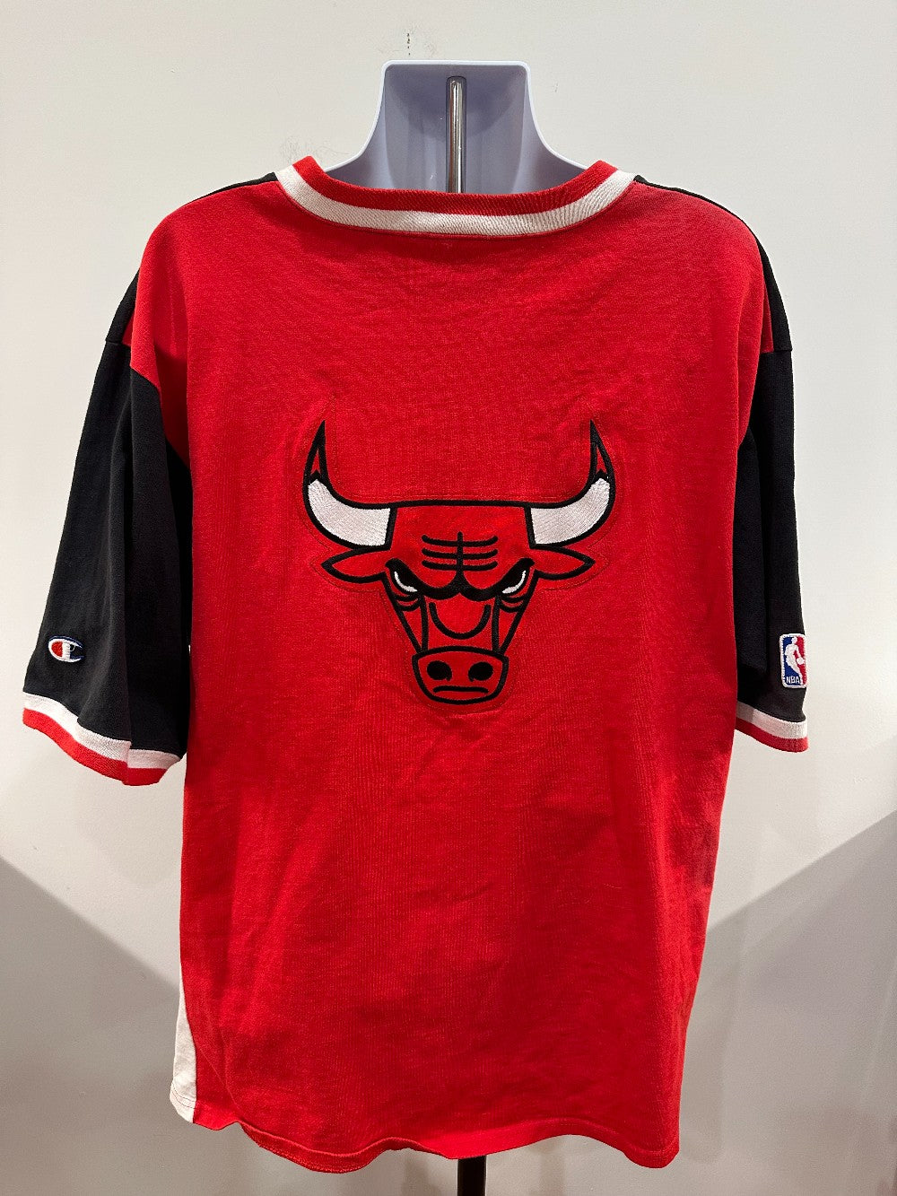 (Mens XL) 90s Vintage Chicago Bulls Champion Official Warm Up Shirt|811