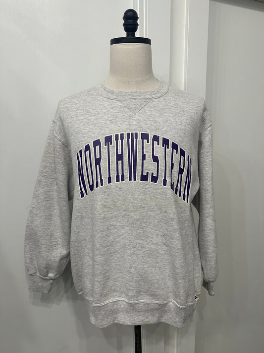 (Mens XL) 90s Northwestern Spell-Out Sweater 007