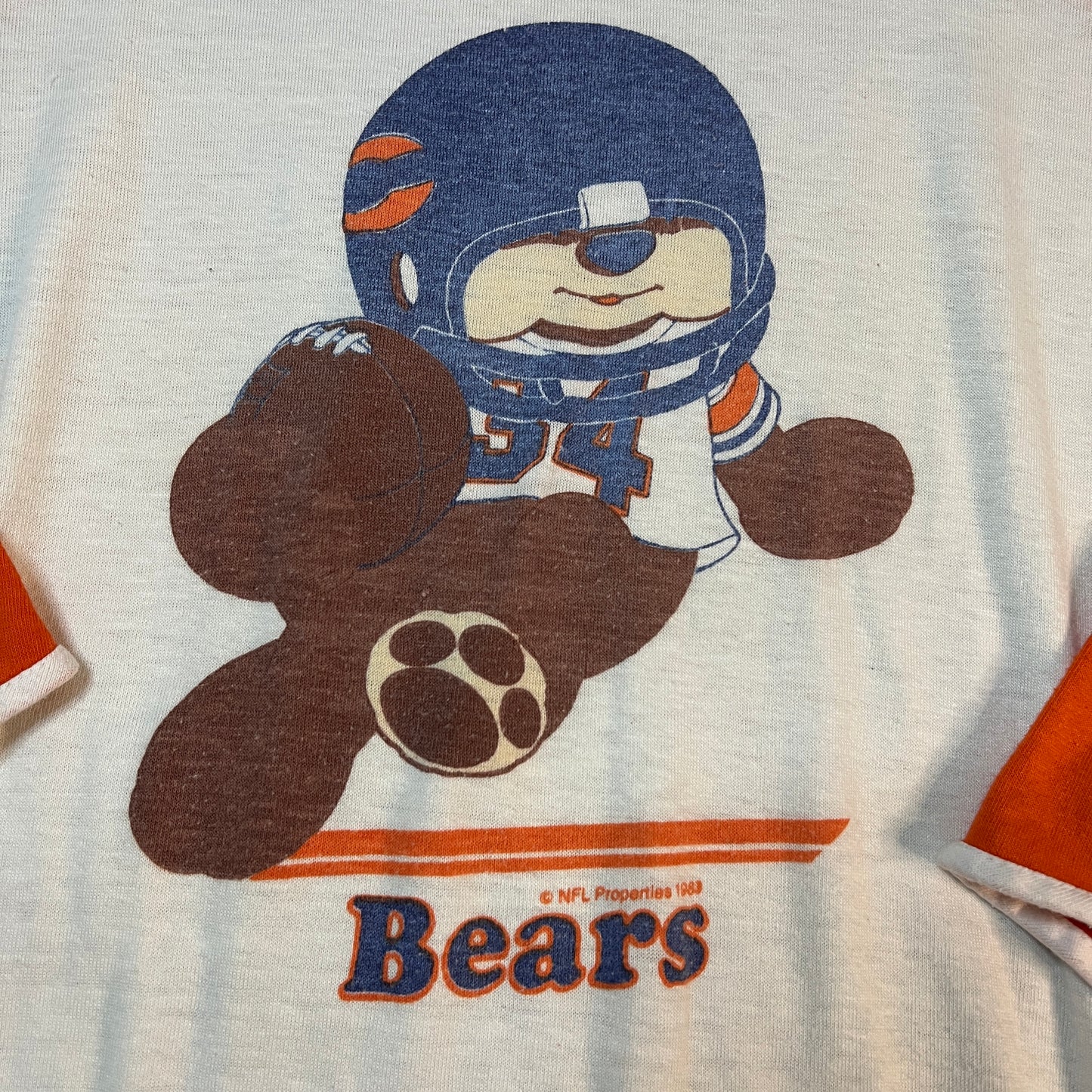 Vintage 1983 Chicago Bears Sleeping Shirt Womans Small Half Sleeve NFL