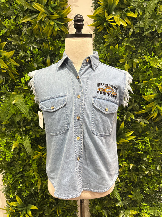 (Womens Large) Orange County Choppers Denim Vest 007