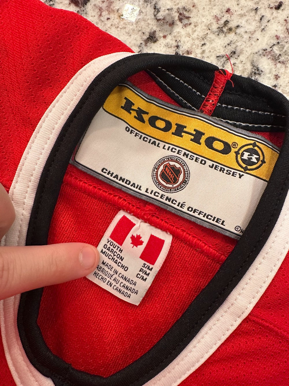 (Kids S/M) 90s Koho Chicago Blackhawks Blank Jersey|760