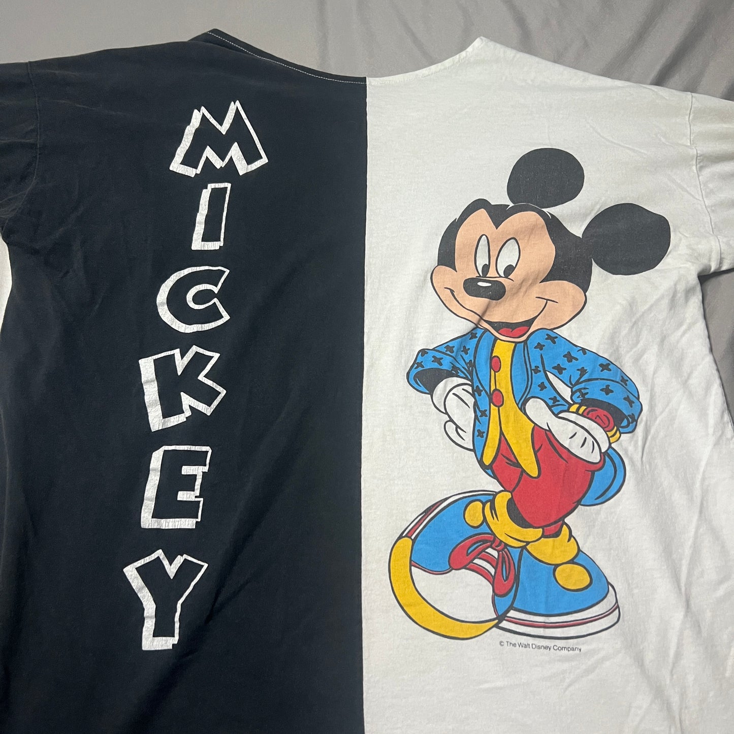 Vintage Mickey Mouse Shirt Womans 2XL XXL Disney 90's Black White