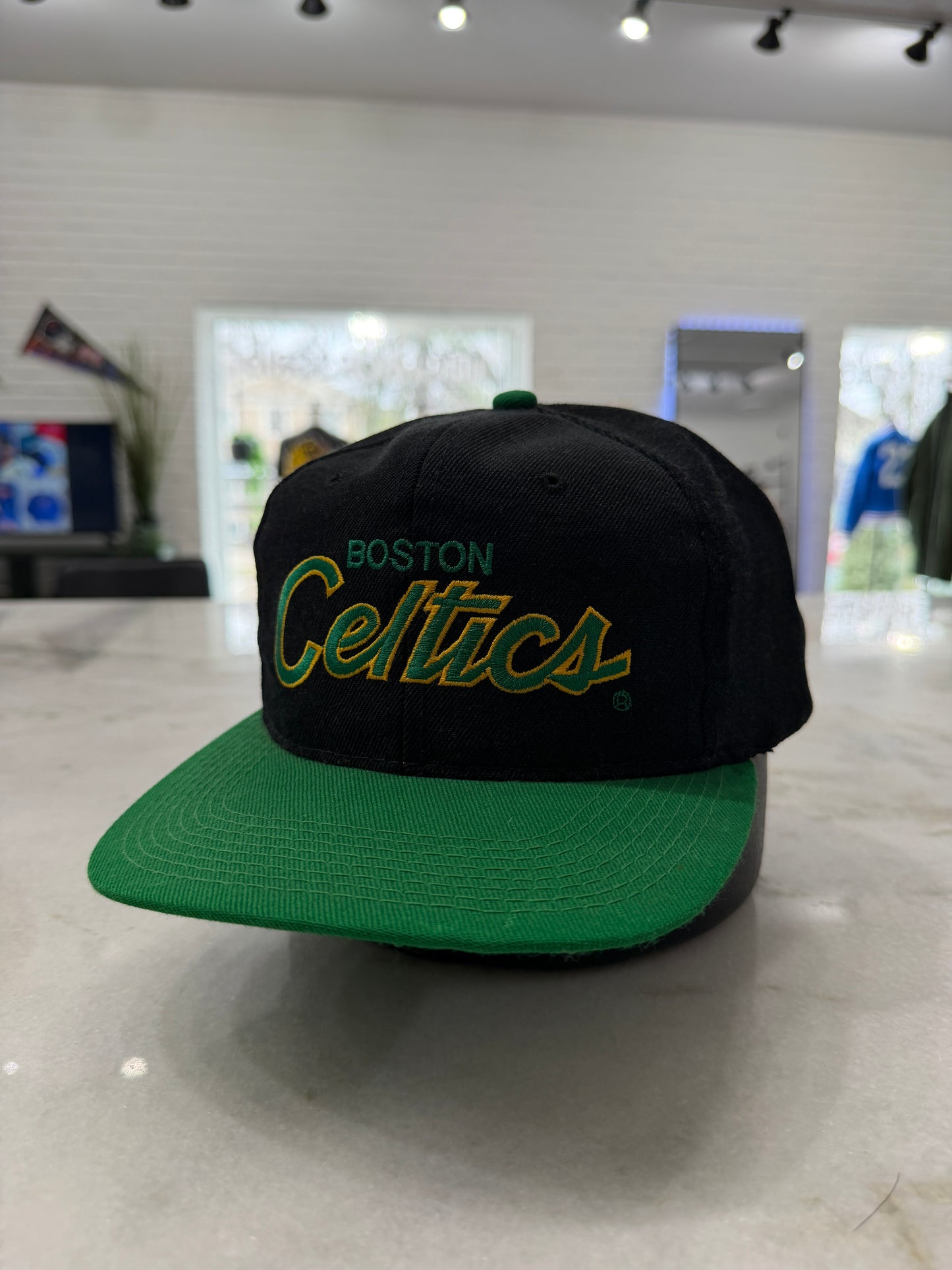 90s Boston Celtics Sports Specialties Script Hat