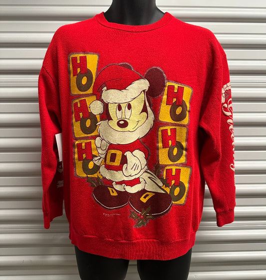 (Mens L) 90s Disney Mickey Mouse Christmas Crewneck Sweater|2171