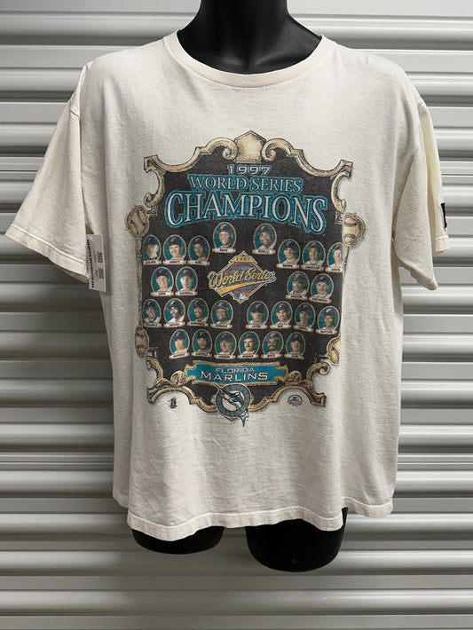(Mens Medium) 1997 Starter Florida Marlins Shirt|2745