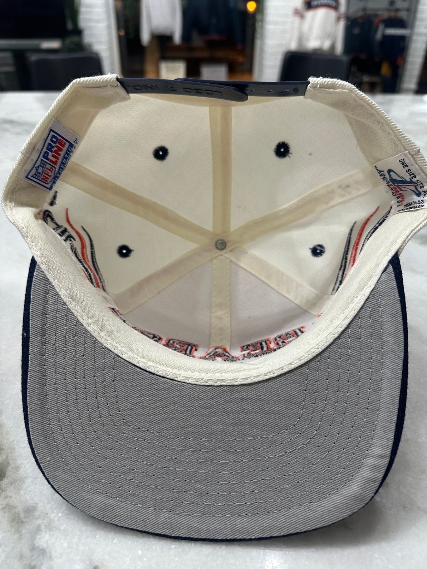 NFL Hat Cream, Navy, Orange, Red